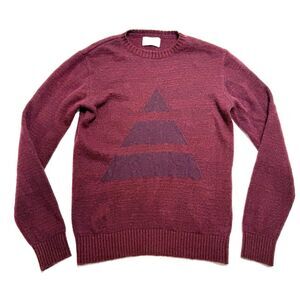 Oliver Spencer Wool Mohair Sweater Long Sleeve Size S Small Maroon Triangle